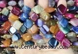 CAA4470 15.5 inches 12*12mm diamond dragon veins agate beads