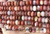 CAA4562 15.5 inches 6*8mm - 6*9mm rondelle south red agate beads