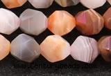 CAA4575 15.5 inches 6mm faceted nuggets mixed botswana agate beads