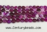 CAA4582 15.5 inches 10mm flat round banded agate beads wholesale