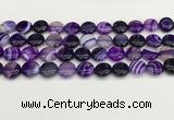 CAA4589 15.5 inches 12mm flat round banded agate beads wholesale