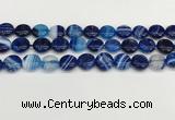 CAA4593 15.5 inches 12mm flat round banded agate beads wholesale