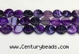 CAA4621 15.5 inches 20mm flat round banded agate beads wholesale