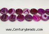 CAA4630 15.5 inches 25mm flat round banded agate beads wholesale