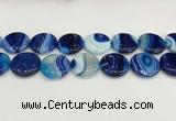 CAA4633 15.5 inches 25mm flat round banded agate beads wholesale