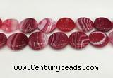 CAA4639 15.5 inches 30mm flat round banded agate beads wholesale