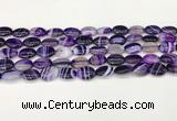 CAA4646 15.5 inches 10*14mm oval banded agate beads wholesale