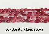 CAA4648 15.5 inches 10*14mm oval banded agate beads wholesale