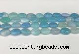 CAA4657 15.5 inches 12*16mm oval banded agate beads wholesale