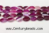 CAA4663 15.5 inches 13*18mm oval banded agate beads wholesale