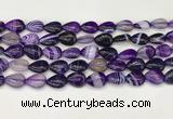 CAA4687 15.5 inches 10*14mm flat teardrop banded agate beads wholesale