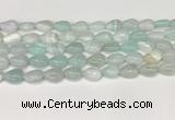 CAA4690 15.5 inches 10*14mm flat teardrop banded agate beads wholesale