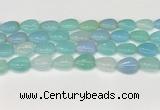 CAA4698 15.5 inches 12*16mm flat teardrop banded agate beads wholesale