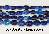 CAA4715 15.5 inches 15*20mm flat teardrop banded agate beads wholesale