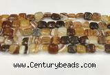 CAA4726 15.5 inches 10*10mm square banded agate beads wholesale