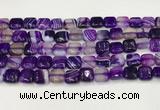 CAA4727 15.5 inches 10*10mm square banded agate beads wholesale