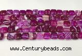 CAA4728 15.5 inches 10*10mm square banded agate beads wholesale