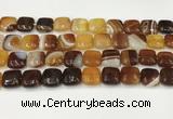 CAA4734 15.5 inches 12*12mm square banded agate beads wholesale