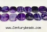 CAA4774 15.5 inches 25*25mm square banded agate beads wholesale