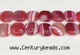 CAA4776 15.5 inches 25*25mm square banded agate beads wholesale