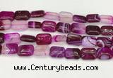 CAA4807 15.5 inches 13*18mm rectangle banded agate beads wholesale