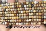 CAA4933 15.5 inches 4mm round yellow crazy lace agate beads wholesale