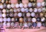 CAA4941 15.5 inches 8mm round bamboo leaf agate beads wholesale