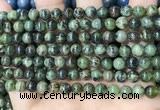 CAA4965 15.5 inches 6mm round green dendritic agate beads