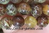 CAA5036 15.5 inches 4mm round yellow dragon veins agate beads