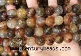 CAA5051 15.5 inches 14mm round dragon veins agate beads wholesale