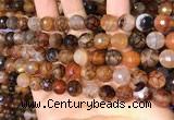 CAA5064 15.5 inches 10mm faceted round dragon veins agate beads