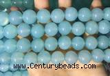 CAA5095 15.5 inches 14mm round sea blue agate beads wholesale