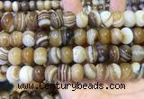 CAA5106 15.5 inches 10*14mm rondelle striped agate beads