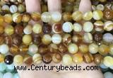 CAA5171 15.5 inches 6mm faceted round banded agate beads