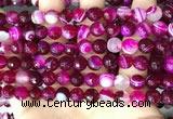 CAA5186 15.5 inches 8mm faceted round banded agate beads