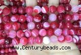 CAA5194 15.5 inches 10mm faceted round banded agate beads