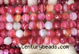 CAA5202 15.5 inches 12mm faceted round banded agate beads