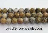 CAA5294 15.5 inches 12mm faceted round crazy lace agate beads wholesale