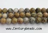 CAA5295 15.5 inches 14mm faceted round crazy lace agate beads wholesale