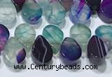 CAA5313 Top drilled 6*8mm flat teardrop line agate beads