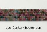 CAA5435 15.5 inches 6*8mm faceted rondelle agate gemstone beads