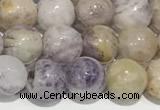 CAA5486 15 inches 6mm round purple flower stone beads