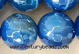 CAA5584 15 inches 10mm faceted round AB-color banded agate beads