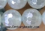 CAA5637 15 inches 10mm faceted round AB-color green agate beads