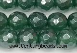 CAA5685 15 inches 6mm faceted round AB-color green agate beads