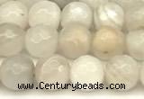 CAA5765 15 inches 6mm faceted round white crazy lace agate beads