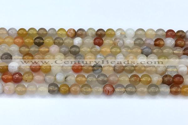 CAA5906 15 inches 6mm round colorful agate gemstone beads