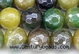 CAA5953 15 inches 8mm faceted round AB-color line agate beads