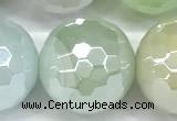 CAA6004 15 inches 14mm faceted round AB-color line agate beads