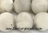 CAA6078 15 inches 10mm round matte white crazy lace agate beads